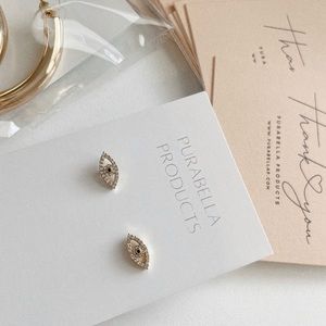 Dainty Golden Evil Eye Earring Studs